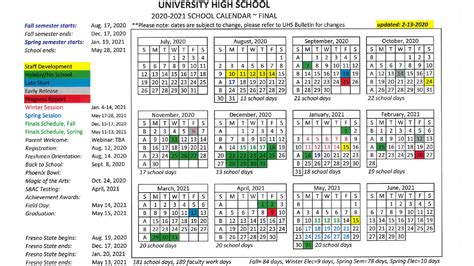 Fresno State Academic Calendar